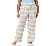 Amazon Essentials Pantaloni di Pigiama in Flanella - colori fuori produzione Donna, Beige Blu Motivo A Quadri Misto, XXS
