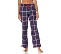 Amazon Essentials Pantaloni di Pigiama in Flanella - colori fuori produzione Donna, Blu Marino Rosso Motivo Quadri Grandi, XXL