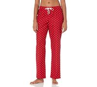 Amazon Essentials Pantaloni di Pigiama in Flanella Donna, Rosso Bianco Pois, M