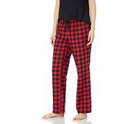Amazon Essentials Pantaloni di Pigiama in Flanella Donna, Rosso Buffalo Check, XS