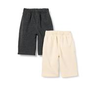 Amazon Essentials Pantaloni In Spugna Di Cotone Unisex Bimbi, Pacco da 2, Beige/Carbone, Prematuro