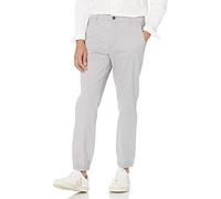 Amazon Essentials Pantaloni Jogger Chino dalla vestibilità Aderente Uomo, Grigio Chiaro, XXL