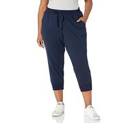 Amazon Essentials Pantaloni Joggers Sportivi in Pile (Disponibili in Taglie Forti) Donna, Blu Marino Puntinato, S