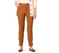 Amazon Essentials Pantaloni Kaki a Gamba Dritta a Vita Alta Slim Donna, Caramello, 2 Short