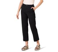 Amazon Essentials Pantaloni kaki a gamba larga slim a vita alta alla caviglia Donna, Nero, 2 Short