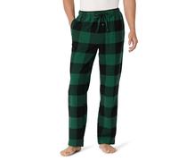 Amazon Essentials Pantaloni Pigiama in Flanella Traspirante (Disponibili nelle Taglie Big & Tall) Uomo, Nero Verde Buffalo Plaid, XL