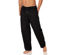 Amazon Essentials Pantaloni Pigiama in Popeline di Cotone dalla Linea Dritta con Coulisse ed Elastico in Vita Uomo, Nero, L