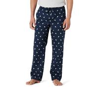 Amazon Essentials Pantaloni Pigiama in Popeline di Cotone dalla Linea Dritta con Coulisse ed Elastico in Vita Uomo, Blu Marino Anatre, XS