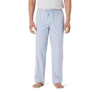 Amazon Essentials Pantaloni Pigiama in Popeline di Cotone dalla Linea Dritta con Coulisse ed Elastico in Vita Uomo, Blu Fiordaliso Thin Stripe, XL