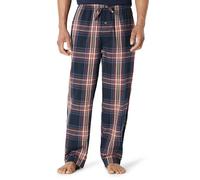 Amazon Essentials Pantaloni Pigiama in Popeline di Cotone dalla Linea Dritta con Coulisse ed Elastico in Vita Uomo, Blu Marino Motivo Quadri Grandi, L