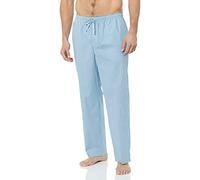 Amazon Essentials Pantaloni Pigiama in Popeline di Cotone dalla Linea Dritta con Coulisse ed Elastico in Vita Uomo, Blu Stampa Disegni Geometrici, L