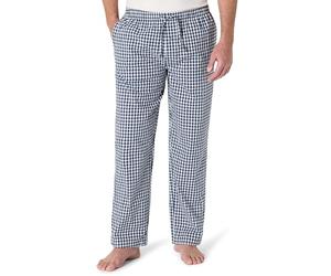 Amazon Essentials Pantaloni Pigiama in Popeline di Cotone dalla Linea Dritta con Coulisse ed Elastico in Vita Uomo, Blu Marino Bianco Percalle, L