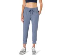 Amazon Essentials Pantaloni Sportivi Corti da Jogging, Morbidi e Leggeri da Allenamento, Modello Capri, Alte Prestazioni Donna, Ardesia Tintura Policromatica, L