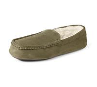 Amazon Essentials Pantofole a Mocassino in Microsuede Uomo, Verde Oliva Scuro Micro Scamosciato, 44 EU