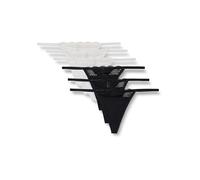 Amazon Essentials Perizoma SGAMBATO in Microfibra Effetto Pesca con Bordo in Pizzo Donna, Pacco da 6, Nero/Bianco, 52