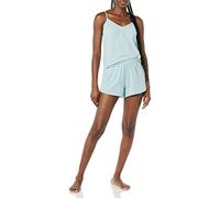 Amazon Essentials Pigiama Corto con Canottiera in Jersey di Maglia Donna, Azzurro Opaco, M