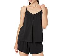 Amazon Essentials Pigiama Corto con Canottiera in Jersey di Maglia Donna, Nero, XXL