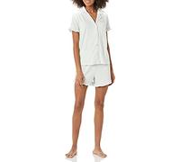 Amazon Essentials Pigiama Corto da Donna in Cotone Modal con Colletto a Intaglio, Comodo Abbigliamento da casa (Disponibile in Taglie Forti), Verde Giada, S
