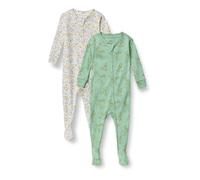 Amazon Essentials Pigiami con Piedi Attillati in Cotone Unisex Bimbi, Bambi Natura Stampa, 0 mesi
