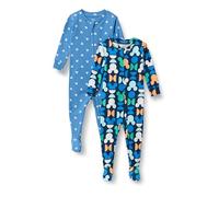 Amazon Essentials Pigiami con Piedi Attillati in Cotone Unisex Bimbi, Mickey Oh Boy, 0 mesi