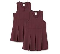 Amazon Essentials Pinafores per la Scuola a Pieghe per Ragazze e Ragazze, Confezione da 2 (UK), Bordeaux Scuro, 8