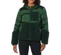 Amazon Essentials Piumino Con Cappuccio In Pile Sherpa Con Cerniera Integrale Donna, Verde Scuro Lucido, XS