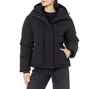 Amazon Essentials Piumino Corto con Cappuccio (Disponibile in Taglie Forti) Donna, Nero, L