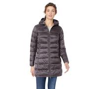 Amazon Essentials Piumino con Cappuccio Leggero con Cerniera Integrale Impermeabile (Disponibile in Taglie Forti) Donna, Carbone Puntinato, XS