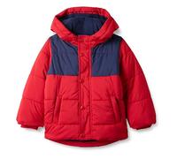 Amazon Essentials Piumino Pesante con Cappuccio Bambini e ragazzi, Blu Marino Rosso Color Block, 6-7 anni