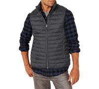 Amazon Essentials Piumino Smanicato Ripiegabile Impermeabile Leggero Uomo, Nero, XS