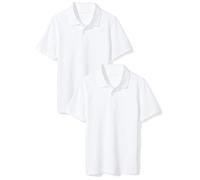 Amazon Essentials Polo a maniche corte da bambino, in piqué, confezione da 2, colore bianco, 6-7 anni