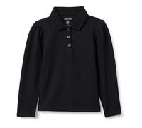 Amazon Essentials Polo a Maniche Lunghe in Piqué da Uniforme Bambine e ragazze, Nero, 8 anni
