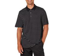 Amazon Essentials Polo da Golf a Maniche Corte Traspirante Ad Asciugatura Rapida Uomo, Antracite A Righe Stile Polo, S