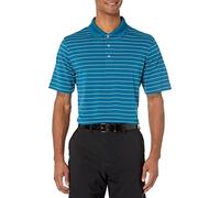 Amazon Essentials Polo da Golf a Maniche Corte Traspirante Ad Asciugatura Rapida Uomo, Foglia di tè Bianco Righe, XXL