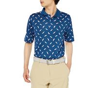 Amazon Essentials Polo da Golf a Maniche Corte Traspirante Ad Asciugatura Rapida Uomo, Foglia di tè Stampa Uccelli, L
