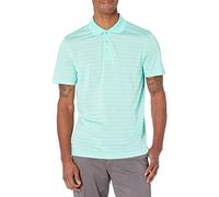 Amazon Essentials Polo da Golf da Uomo, vestibilità Aderente, ad Asciugatura Rapida, a Righe, Colore Blu Acqua, Taglia XS