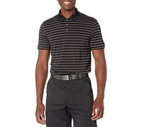 Amazon Essentials Polo da Golf, Maniche Corte, Slim Fit, Asciugatura Rapida Uomo, Nero Righe, S