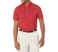 Amazon Essentials Polo da Golf, Maniche Corte, Slim Fit, Asciugatura Rapida Uomo, Rosso Bianco Righe, XS