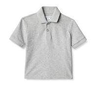 Amazon Essentials Polo da Ragazzo in Cotone Spandex piqué, Grigio Chiaro, S