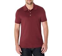 Amazon Essentials Polo in Maglia Interlock, Vestibilità Aderente Uomo, Bordeaux Intenso, S