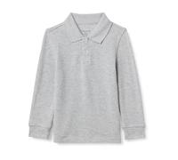 Amazon Essentials Polo in Piqué a Maniche Lunghe da Uniforme Bambini e Ragazzi, Grigio Chiaro Puntinato, 4 anni