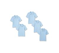 Amazon Essentials Polo Maniche Corte in piqué per Uniforme Scolastica Bambini e Ragazzi, Pacco da 5, Blu Chiaro, 4 Anni