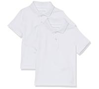 Amazon Essentials Polo Tecniche a Maniche Corte Performance Bambini e Ragazzi, Pacco da 2, Bianco, 4 Anni