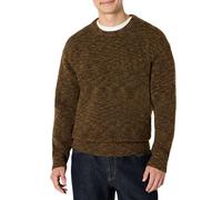 Amazon Essentials Pullover Girocollo Pesante Multicolore, Vestibilità Rilassata Uomo, Marrone Scuro Mélange, S