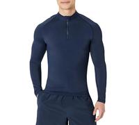 Amazon Essentials Rash Guard con Cerniera a un Quarto e Maniche Lunghe Uomo, Blu Marino, XS
