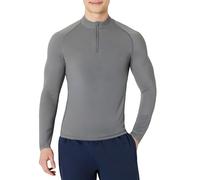 Amazon Essentials Rash Guard con Cerniera a un Quarto e Maniche Lunghe Uomo, Carbone, XXL