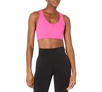 Amazon Essentials Reggiseno Sportivo Active Sculpt con Sostegno Medio e Scollo a V - Colori Fuori Produzione Donna, Rosa Fluo, XL Plus