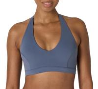 Amazon Essentials Reggiseno Sportivo Tecnico in FormFlex Morbidissimo, Sostegno Leggero con Scollo a V Allacciatura dietro il Collo Donna, Grigio Ardesia, L