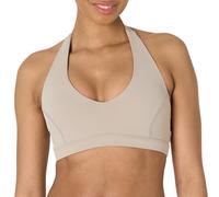 Amazon Essentials Reggiseno Sportivo Tecnico in FormFlex Morbidissimo, Sostegno Leggero con Scollo a V Allacciatura dietro il Collo Donna, Grigio Talpa, M