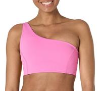 Amazon Essentials Reggiseno Sportivo Tecnico in FormFlex Morbidissimo, Sostegno Leggero, Monospalla, Spalline Incrociate sulla Schiena Donna, Rosa Fenicottero, XL